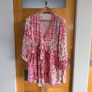 Zara Pink and Cream Floral dress